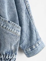 Grunge Snap Button Big Pocket Dolman Sleeve Denim Jacket - INS | Online Fashion Free Shipping Clothing, Dresses, Tops, Shoes