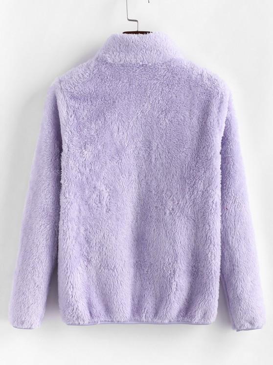 High Neck Zip Up Fluffy Coat - INS | Online Fashion Free Shipping Clothing, Dresses, Tops, Shoes