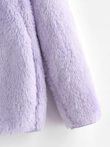 High Neck Zip Up Fluffy Coat - INS | Online Fashion Free Shipping Clothing, Dresses, Tops, Shoes