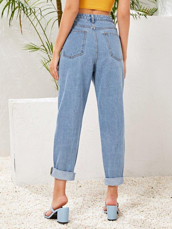 High Waist Straight Leg Jeans - INS | Online Fashion Free Shipping Clothing, Dresses, Tops, Shoes