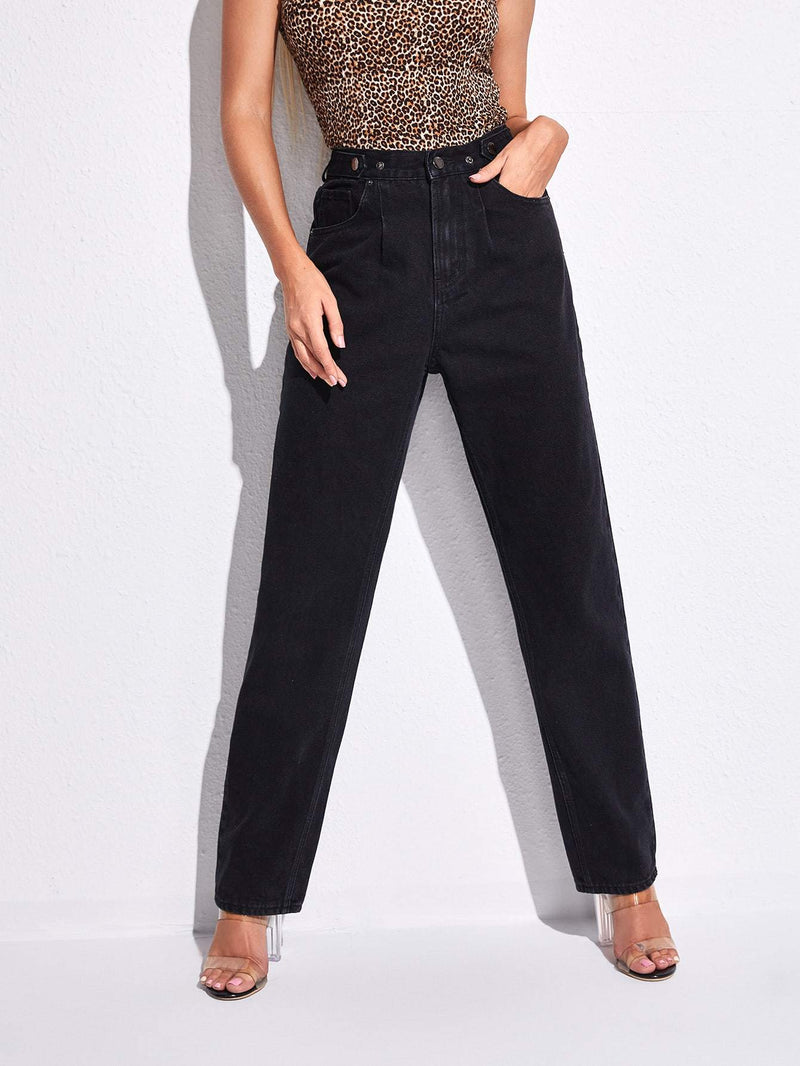 High Waist Straight Leg Jeans - INS | Online Fashion Free Shipping Clothing, Dresses, Tops, Shoes