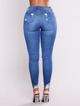 High Waist Stretch Pencil Feet Jeans - Jeans - INS | Online Fashion Free Shipping Clothing, Dresses, Tops, Shoes - 15/03/2021 - 2XL - 3XL