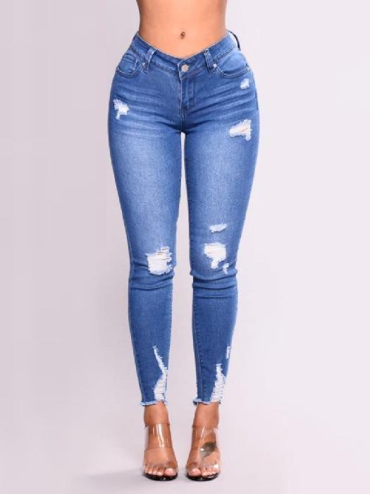 High Waist Stretch Pencil Feet Jeans - Jeans - INS | Online Fashion Free Shipping Clothing, Dresses, Tops, Shoes - 15/03/2021 - 2XL - 3XL