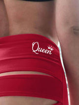 High Waisted Letter Print Butt Lifting Cutout Yoga Shorts - Yoga Shorts - INS | Online Fashion Free Shipping Clothing, Dresses, Tops, Shoes - 30/04/2021 - Color_Black - Color_Red