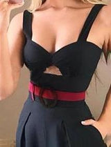 Hollow Heart Neck Solid Sling Jumpsuit - Jumpsuits & Rompers - INS | Online Fashion Free Shipping Clothing, Dresses, Tops, Shoes - 01/07/2021 - Bottoms - color-black
