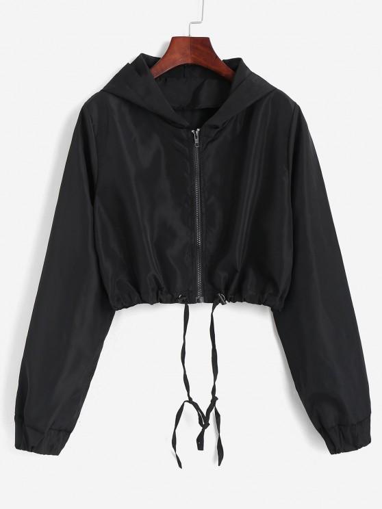 Hooded Cropped Windbreaker Jacket - INS | Online Fashion Free Shipping Clothing, Dresses, Tops, Shoes