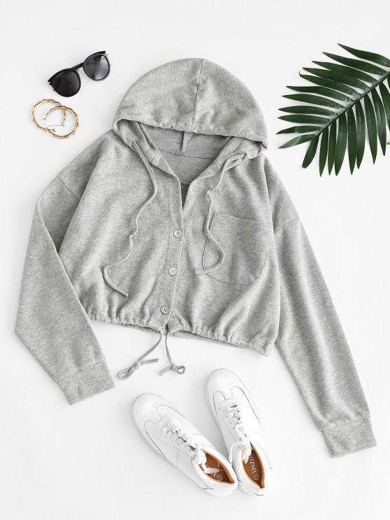 Hooded Front Pocket Knit Jacket - INS | Online Fashion Free Shipping Clothing, Dresses, Tops, Shoes
