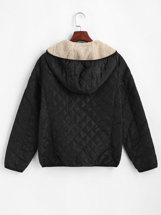 Hooded Pockets Fleece Lined Quilted Coat - INS | Online Fashion Free Shipping Clothing, Dresses, Tops, Shoes