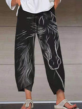 Horse Print Loose Lantern Pocket Pants - Pants - INS | Online Fashion Free Shipping Clothing, Dresses, Tops, Shoes - 15/06/2021 - Bottom - Category_Pants