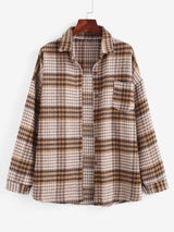 Houndstooth Mix Checked Flannel Shacket - INS | Online Fashion Free Shipping Clothing, Dresses, Tops, Shoes