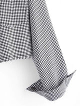 Houndstooth Raw Hem Shacket - INS | Online Fashion Free Shipping Clothing, Dresses, Tops, Shoes