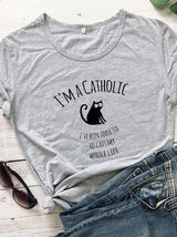 I'M A CATHOLIC Print Stylish T-Shirt - T-Shirts - INS | Online Fashion Free Shipping Clothing, Dresses, Tops, Shoes - 02/22/2021 - 2XL - 3XL