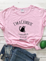 I'M A CATHOLIC Print Stylish T-Shirt - T-Shirts - INS | Online Fashion Free Shipping Clothing, Dresses, Tops, Shoes - 02/22/2021 - 2XL - 3XL