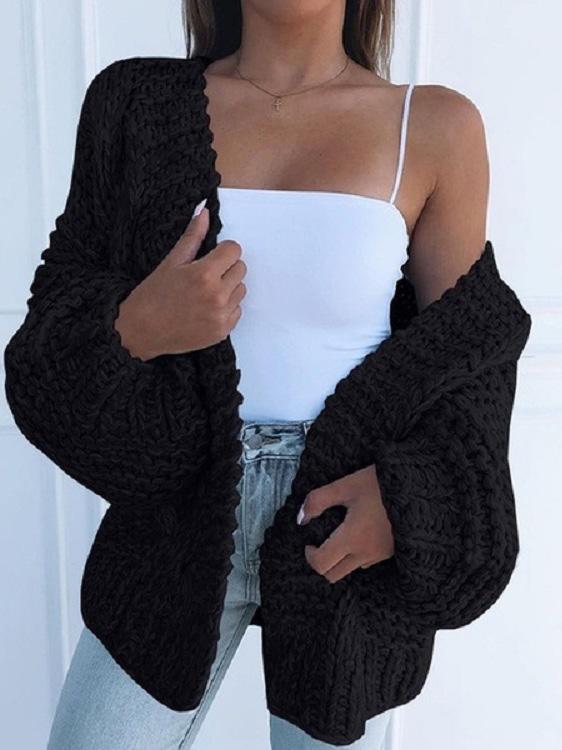 INS Women's Knit Long Sleeve Loose Sweater Cardigan - Cardigans & Sweaters - INS | Online Fashion Free Shipping Clothing, Dresses, Tops, Shoes - 07/08/2021 - 20-30 - Cardigans & Sweaters