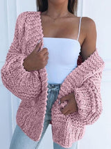 INS Women's Knit Long Sleeve Loose Sweater Cardigan - Cardigans & Sweaters - INS | Online Fashion Free Shipping Clothing, Dresses, Tops, Shoes - 07/08/2021 - 20-30 - Cardigans & Sweaters