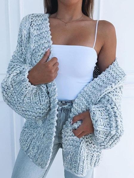 INS Women's Knit Long Sleeve Loose Sweater Cardigan - Cardigans & Sweaters - INS | Online Fashion Free Shipping Clothing, Dresses, Tops, Shoes - 07/08/2021 - 20-30 - Cardigans & Sweaters