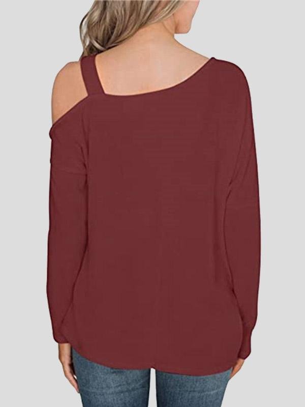 INS Women's Off The Shoulder Fashion Long Sleeve T-Shirt - T-Shirts - INS | Online Fashion Free Shipping Clothing, Dresses, Tops, Shoes - 04/08/2021 - 10-20 - Category_T-Shirts