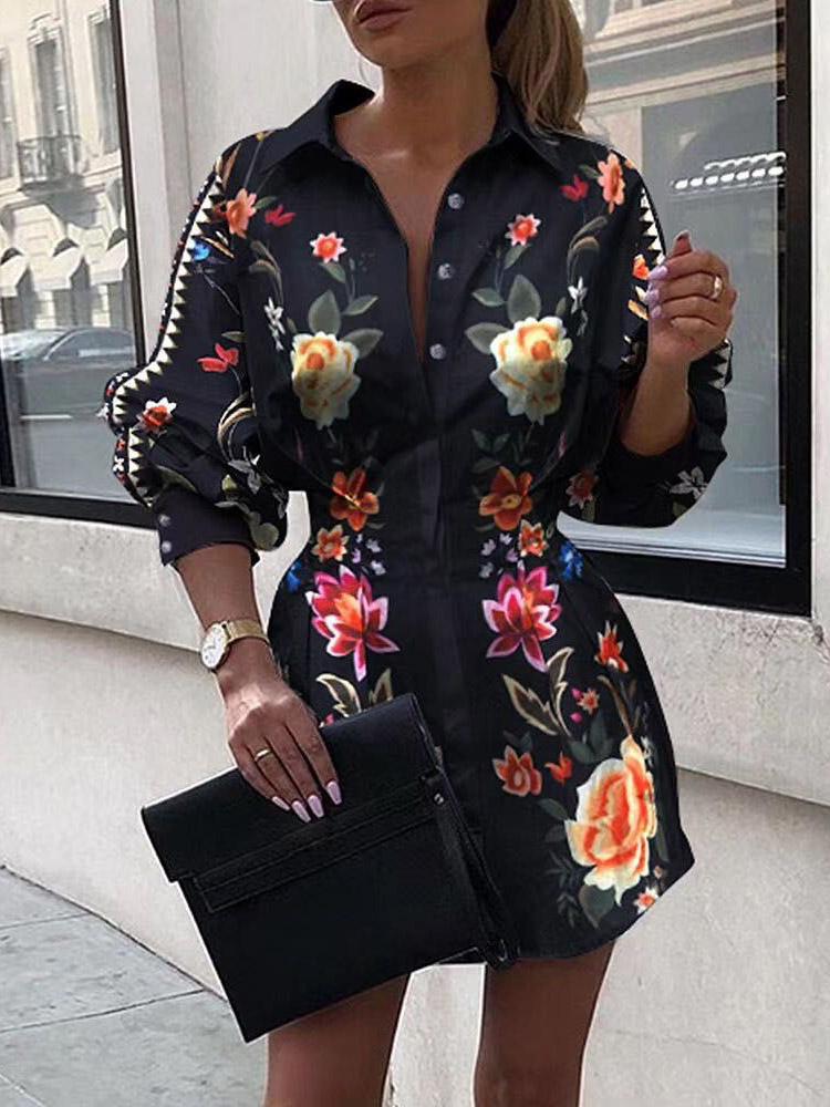 INS Women's Printed Lantern Sleeves Blouses - Blouses - INS | Online Fashion Free Shipping Clothing, Dresses, Tops, Shoes - 02/08/2021 - 20-30 - Category_Blouses