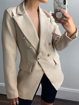 INS Women's Slim Buttoned Solid Mid-Length Blazer - Blazers - INS | Online Fashion Free Shipping Clothing, Dresses, Tops, Shoes - 07/08/2021 - 30-40 - BLA2108071113