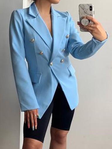 INS Women's Slim Buttoned Solid Mid-Length Blazer - Blazers - INS | Online Fashion Free Shipping Clothing, Dresses, Tops, Shoes - 07/08/2021 - 30-40 - BLA2108071113