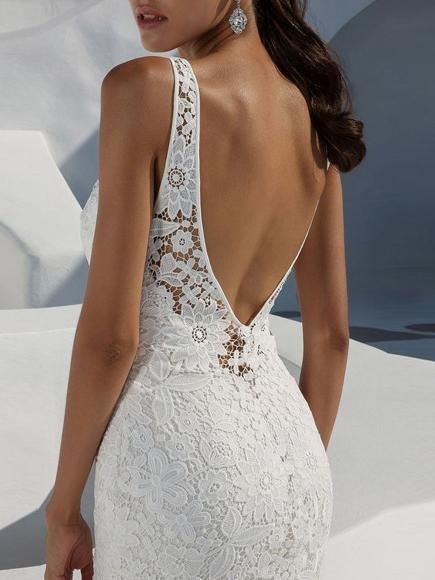 Lace Backless Deep V Neck Party Evening Dress - Maxi Dresses - INS | Online Fashion Free Shipping Clothing, Dresses, Tops, Shoes - 08/07/2021 - 30-40 - color-white