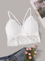 Lace Scallop Trim Crop Top - INS | Online Fashion Free Shipping Clothing, Dresses, Tops, Shoes