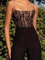 Lace Sling Sleeveless Jumpsuit - Jumpsuits & Rompers - INS | Online Fashion Free Shipping Clothing, Dresses, Tops, Shoes - 01/07/2021 - 30-40 - Bottoms