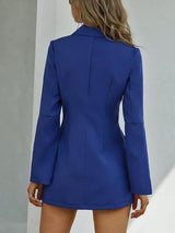 Lapel Collar Split Sleeve Blazer Dress - Dresses - INS | Online Fashion Free Shipping Clothing, Dresses, Tops, Shoes - Black - Casual - Casual Dresses