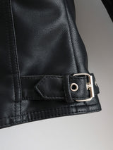 Lapel Collar Zip Up PU Moto Jacket - INS | Online Fashion Free Shipping Clothing, Dresses, Tops, Shoes