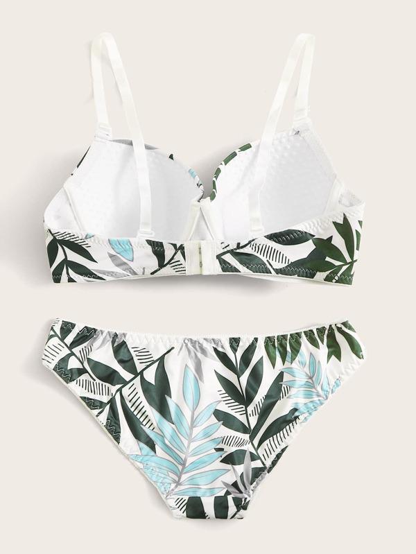 Leaf Print Underwire Lingerie Set - INS | Online Fashion Free Shipping Clothing, Dresses, Tops, Shoes