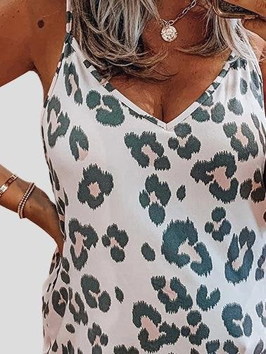 Leopard And Zebra Printed V-Neck Casual Tank Tops - Tank Tops - INS | Online Fashion Free Shipping Clothing, Dresses, Tops, Shoes - 02/07/2021 - 10-20 - Category_Tank Tops