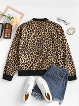 Leopard Animal Print Zip Up Jacket - INS | Online Fashion Free Shipping Clothing, Dresses, Tops, Shoes