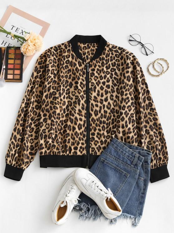 Leopard Animal Print Zip Up Jacket - INS | Online Fashion Free Shipping Clothing, Dresses, Tops, Shoes
