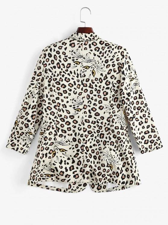 Leopard Padded Shoulder One Button Blazer - INS | Online Fashion Free Shipping Clothing, Dresses, Tops, Shoes