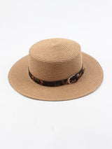 Leopard Pattern Band Decor Straw Hat - INS | Online Fashion Free Shipping Clothing, Dresses, Tops, Shoes