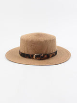 Leopard Pattern Band Decor Straw Hat - INS | Online Fashion Free Shipping Clothing, Dresses, Tops, Shoes