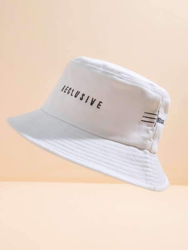 Letter Embroidery Bucket Hat - INS | Online Fashion Free Shipping Clothing, Dresses, Tops, Shoes