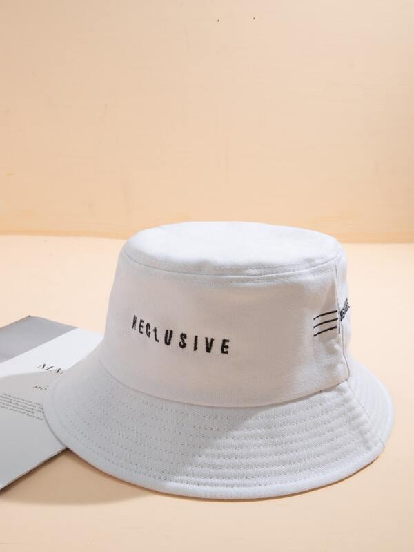 Letter Embroidery Bucket Hat - INS | Online Fashion Free Shipping Clothing, Dresses, Tops, Shoes