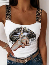 Lips Finger Cartoon Print Casual Tank Tops - Tank Tops - INS | Online Fashion Free Shipping Clothing, Dresses, Tops, Shoes - 08/07/2021 - 10-20 - Category_Tank Tops