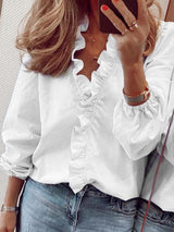 Long-sleeved Charming Ruffled Blouse - Blouses - INS | Online Fashion Free Shipping Clothing, Dresses, Tops, Shoes - 14/05/2021 - 140521 - Category_Blouses