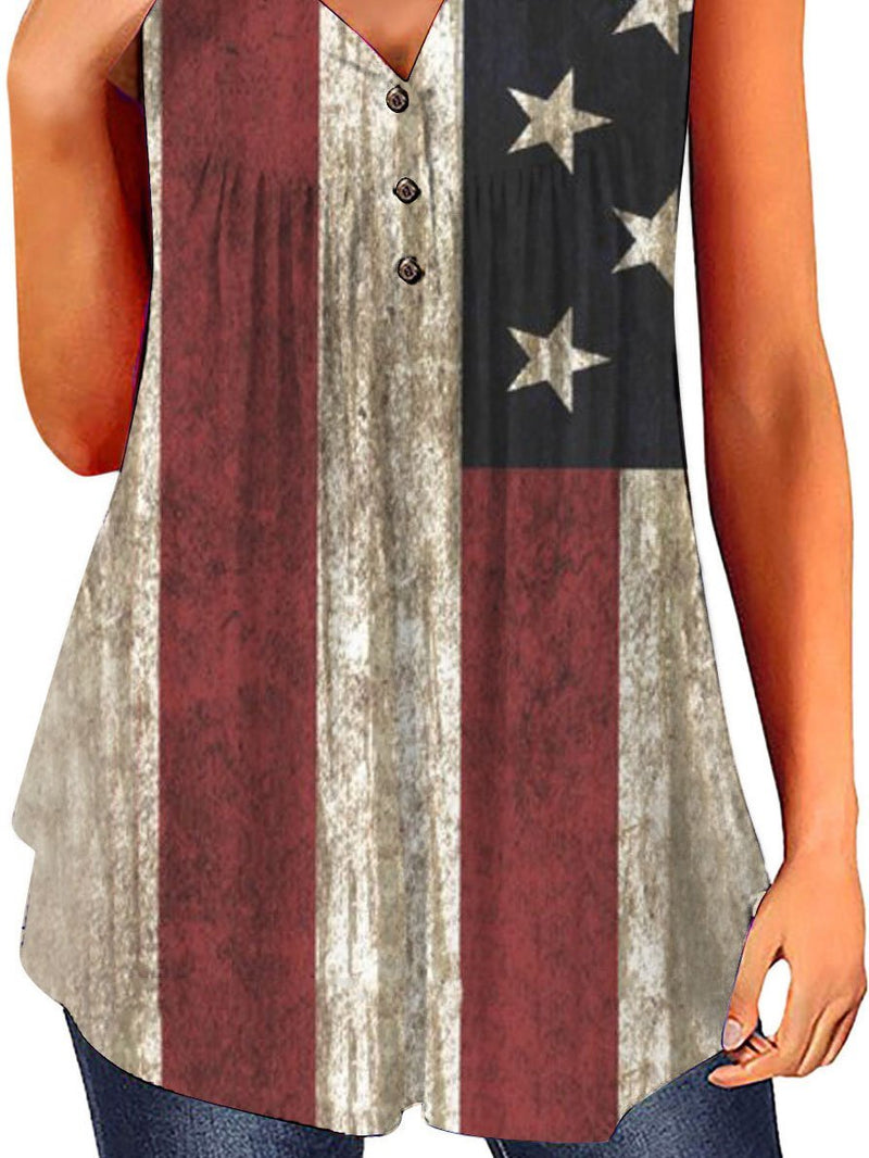 Loose Casual Multicolor Sleeveless V-neck Tank Top - Tanks - INS | Online Fashion Free Shipping Clothing, Dresses, Tops, Shoes - 01/06/2021 - Category_Tanks - Color_Blue