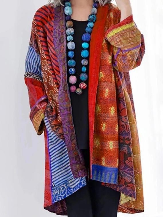Loose Ethnic Style Long-sleeved Printed Jacket - Cardigan - INS | Online Fashion Free Shipping Clothing, Dresses, Tops, Shoes - 07/07/2021 - 30-40 - CAR2107071113