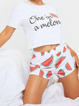 Loose Printed Short Sleeve T-Shirt Shorts Loungewear - Loungewear - INS | Online Fashion Free Shipping Clothing, Dresses, Tops, Shoes - 14/07/2021 - 20-30 - Category_Loungewear