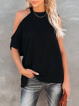 Loose Round Neck Pit Strip Off Shoulder Solid Color Blouse - Blouses - INS | Online Fashion Free Shipping Clothing, Dresses, Tops, Shoes - 14/05/2021 - 140521 - Category_Blouses