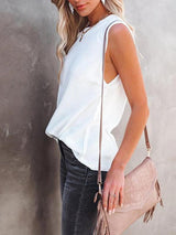 Loose Round Neck Pit Strip Off Shoulder Solid Color Blouse - Blouses - INS | Online Fashion Free Shipping Clothing, Dresses, Tops, Shoes - 14/05/2021 - 140521 - BLO210519262