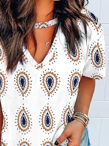 Loose Short Sleeve Printed Casual T-Shirt - T-Shirts - INS | Online Fashion Free Shipping Clothing, Dresses, Tops, Shoes - 10-20 - 22/06/2021 - Category_T-Shirts