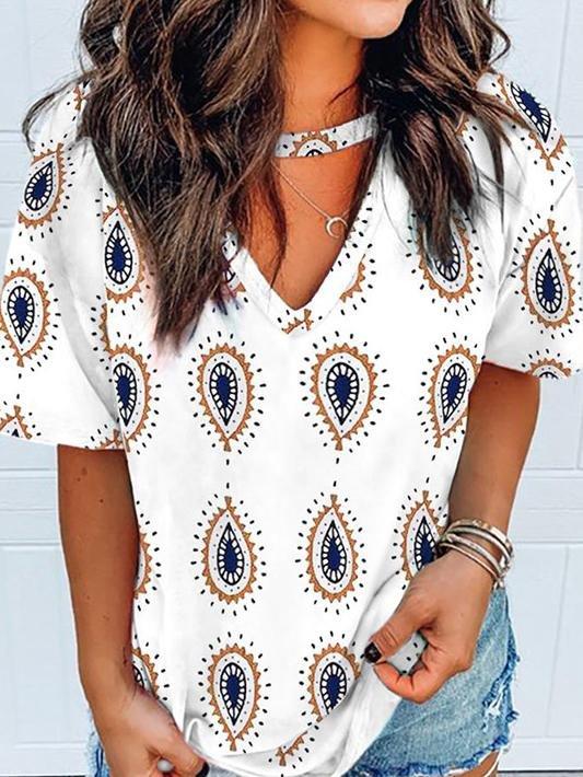Loose Short Sleeve Printed Casual T-Shirt - T-Shirts - INS | Online Fashion Free Shipping Clothing, Dresses, Tops, Shoes - 10-20 - 22/06/2021 - Category_T-Shirts