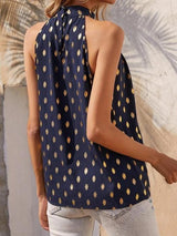 Loose Sleeveless Polka Dot Halterneck Vest - Tank Tops - INS | Online Fashion Free Shipping Clothing, Dresses, Tops, Shoes - 20-30 - 27/07/2021 - color-blue