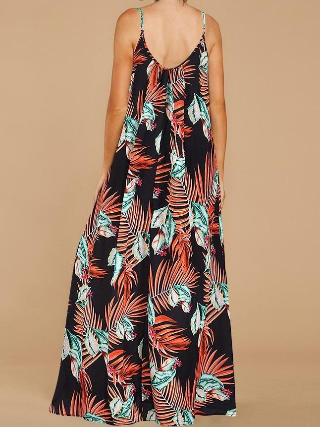 Loose Sleeveless Print Maxi Dress - Maxi Dresses - INS | Online Fashion Free Shipping Clothing, Dresses, Tops, Shoes - 15/06/2021 - Category_Maxi Dresses - Color_Green