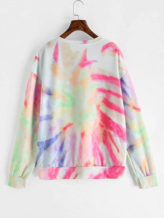 Lou-Ann Vecchia Drop Shoulder Sun Tie Dye Sweatshirt - INS | Online Fashion Free Shipping Clothing, Dresses, Tops, Shoes